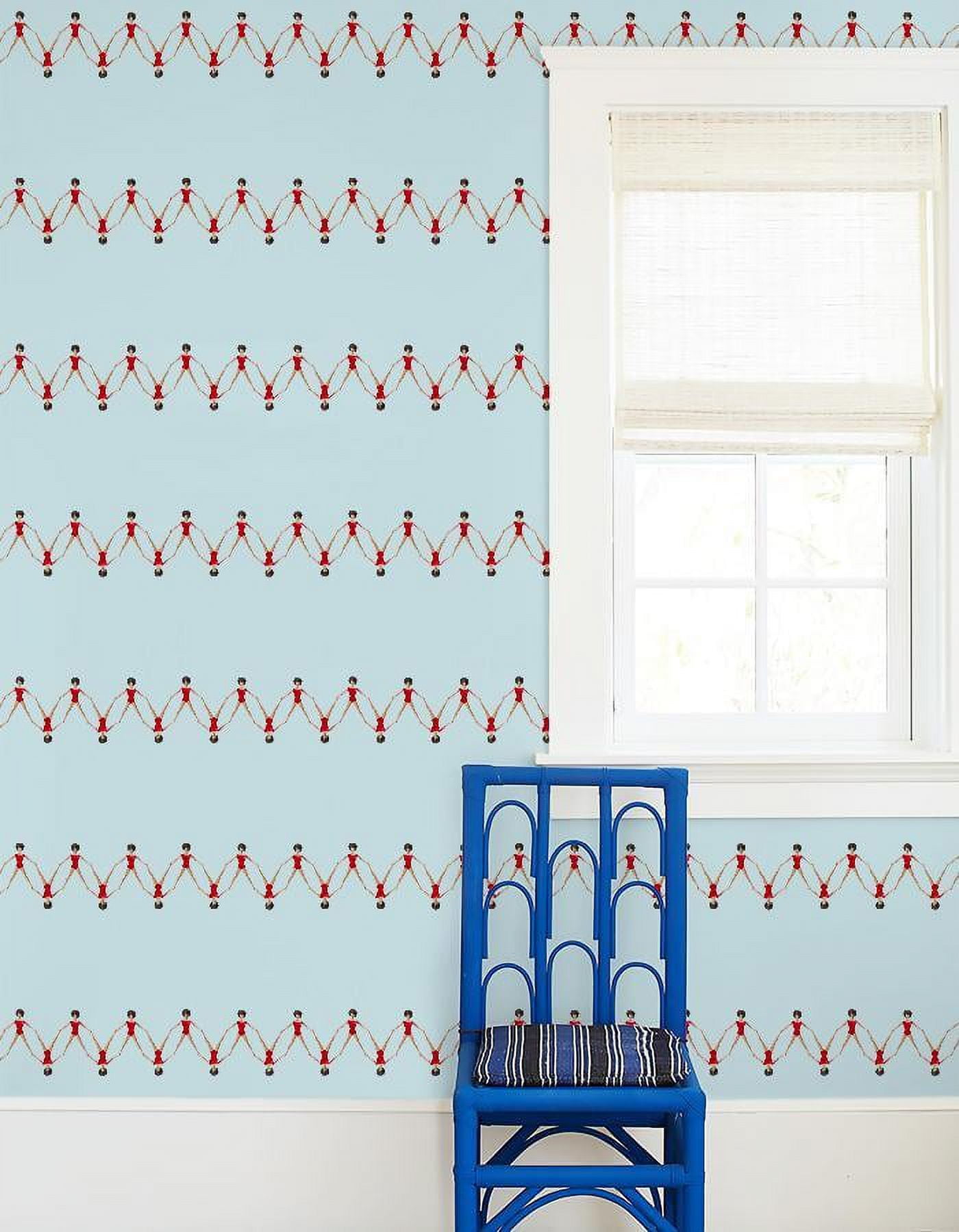 Synchronized Brunette Barbie Removable Vinyl Wallpaper by Barbie - Pale Blue