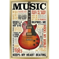 Music Inspires Me Wall Poster, 22.375" x 34", Framed