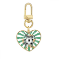 thumbnail image 1 of Radial Soccer Football Sports Gold Heart Keychain Metal Keyring Holder, 1 of 3
