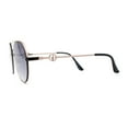 thumbnail image 3 of Womens Luxury Metal Deco Designer Rimless Pilots Sunglasses Gold Smoke, 3 of 4