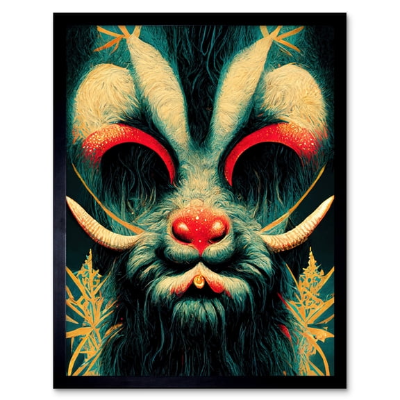 Christmas Krampus Beast Alpine Folklore Art Print Framed Poster Wall Decor 12x16 inch