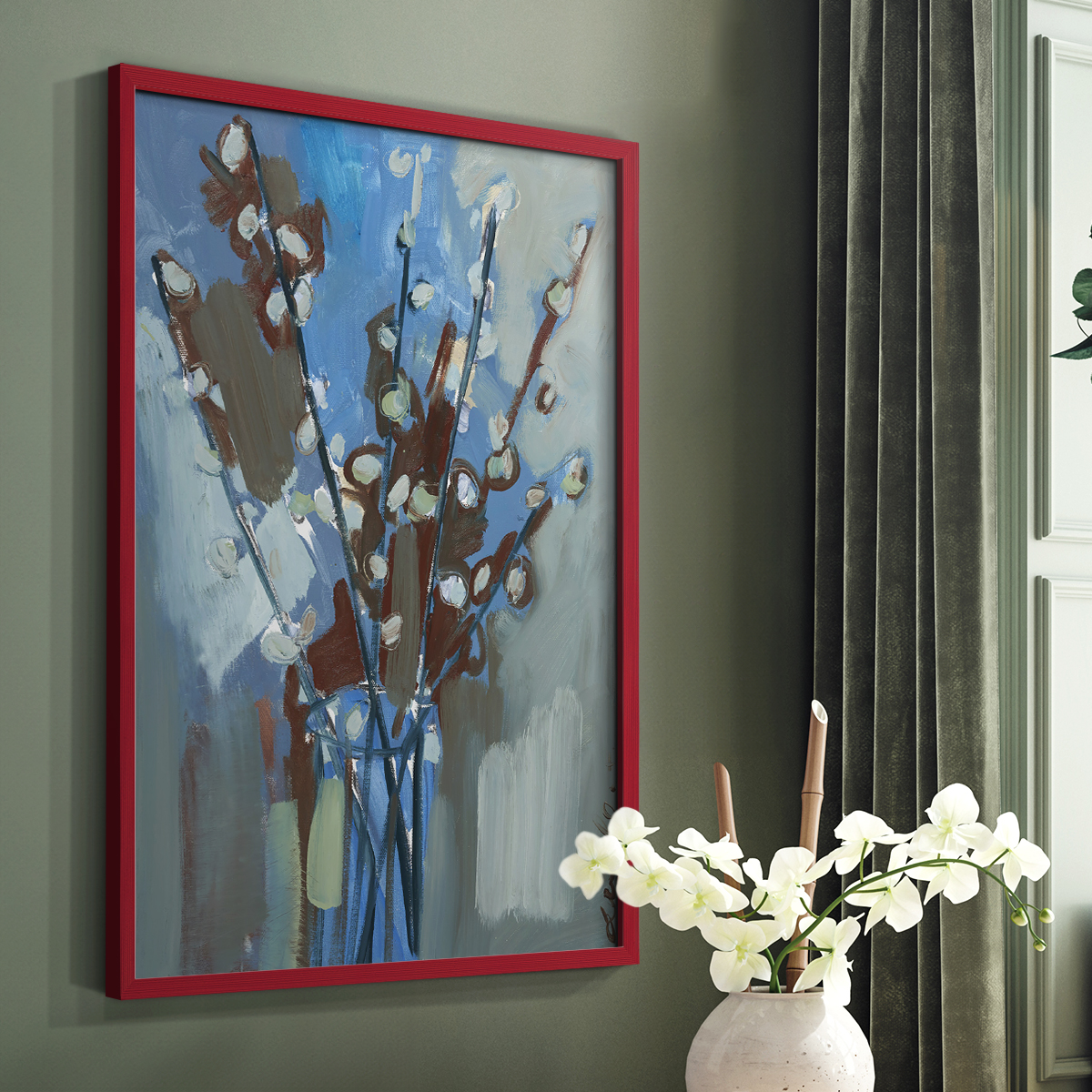 Winter Willow I Framed Print - Solid Wood in Single Picture Frame Solid Wood 2 Framed Print