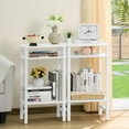 thumbnail image 6 of 28in Tall Side Table 3 Tier Small end Tables for Small Spaces, Narrow entryway Table with Storage, Entrance Tables for Front Door, Wooden Frame, for Living Room, Bedroom, Hall, White, 6 of 8