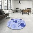 thumbnail image 4 of Ahgly Company Machine Washable Indoor Rectangle Transitional Light Slate Blue Area Rugs, 3' x 5', 4 of 7