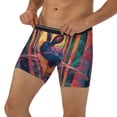 thumbnail image 3 of Picia Neon Rabbit In Archway Pattern Men's Athletic Long Leg Briefs , Performance Stretch Underwear，Moisture-Wicking, 3 of 7
