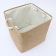 thumbnail image 3 of REGALWOVEN 13 Inch Square Fabric Collapsible Storage Basket Bin with Handle for Shelves Clothes Brown, 3 of 7