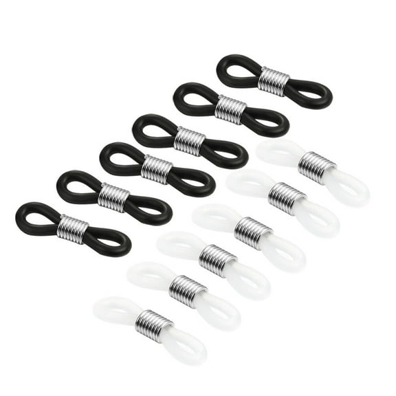QIFULL 12Pcs Silicone Spectacle Chain Ends Non Slip Eyeglasses Cord Accessories for Daily Use