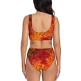thumbnail image 3 of Rocae Autumn Leaf for Bikini Set for Women Two Piece Sexy High Swimsuits Split Crossover Bikini Small, 3 of 9
