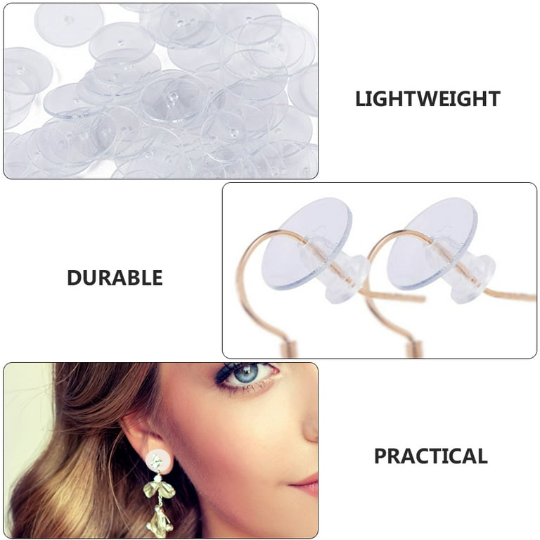  Zocita 100 Pcs Large Silicone Earring Backs with Pad