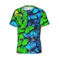 thumbnail image 3 of Rocae Multicolored Butterflies for Men's Moisture-Wicking Crew Tee - T-Shirt for Sports, Outdoor Activities, and Casual WearMedium, 3 of 9
