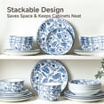 thumbnail image 4 of KINGSTONE 32-Piece Blue Floral Porcelain Dinnerware Set, Service for 8, Microwave & Dishwasher Safe, 4 of 9