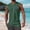 01 Army Green, variant on Men's Fashion Loose-Fit Casual Sleeveless Stretch Pullover Crew Neck Sports Fitness Vest with Coconut Tree Print Top