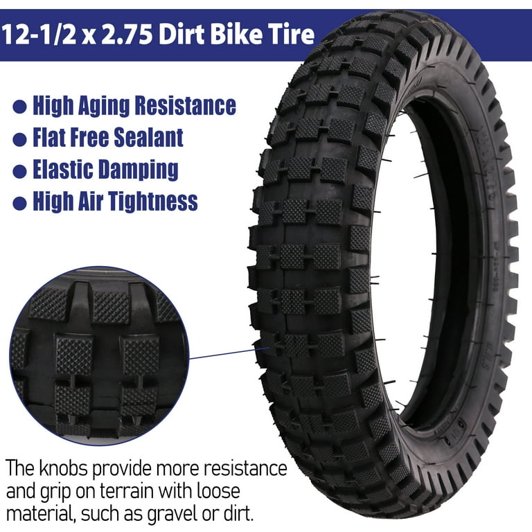 12.5x2.75 Tire & Inner Tube 12-1/2x2-3/4 Dirt Bike Tire and Tube Set for  Razor MX350 MX400 Dirt Rocket X-Treme X-560 Heavy Duty Scooter 12-1/2x2.75