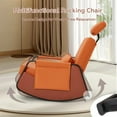 thumbnail image 4 of YODOLLA Rocking Accent Chair with Pull-out Footrest, Glider Recliner 3-Position Adjustable Backrest with Side Pocket, Orange, 4 of 8