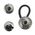 thumbnail image 5 of Unique Bargains Fashion Button Hair Tie for Kids 1 Pc Black Silver Tone, 5 of 5