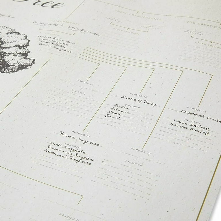 Blank Family Tree Genealogy Charts and Forms (17 x 22 Inches, 15 Pack)