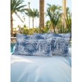 thumbnail image 4 of Outdoor Pillows Waterproof, Navy Blue Coastal Palm Leaves Throw Pillows with Inserts Included, Summer Botanical Tropical Indoor Outdoor Decorative Lumbar Pillow for Bed/Couch/Patio 12"x20", 2Pcs, 4 of 8