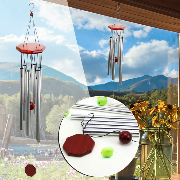 IWRUHZY Creative Wood Metal Multi-tube Wind Chime Car Interior with Cerium  Product, New House Door Bell with Cerium, Summer Savings Clearance 