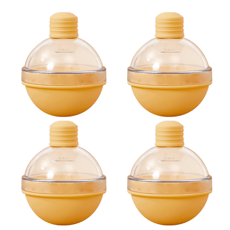 

Ice Ball Molds 4 Pack - Silicone Sphere Ice Molds with Built-in Funnel Yellow