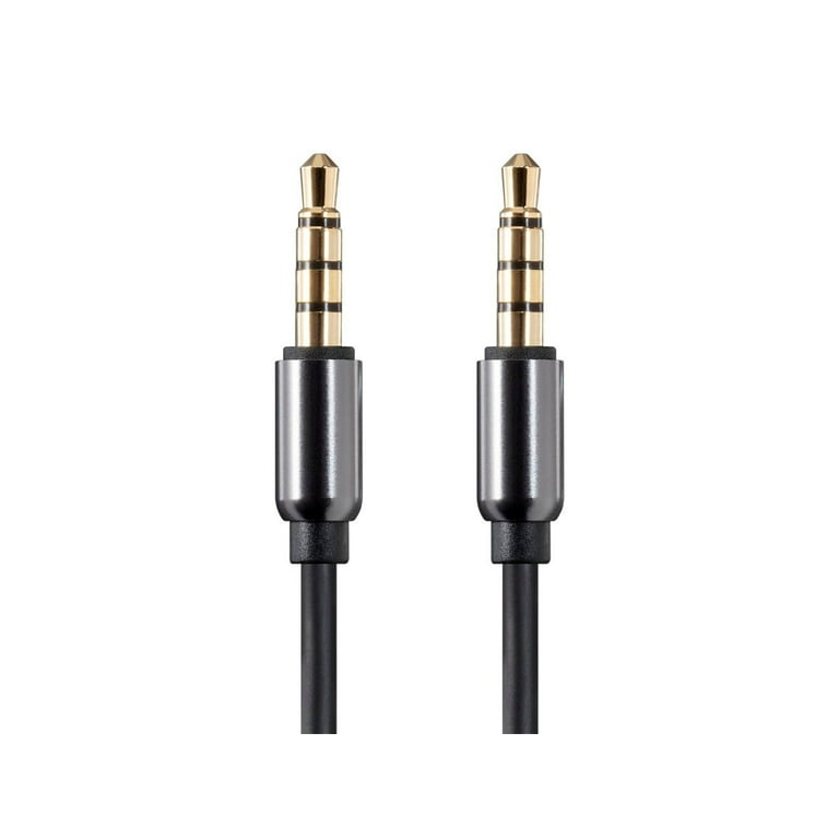 Monoprice Audio Cable 15 Feet Black Auxiliary 3.5mm TRRS