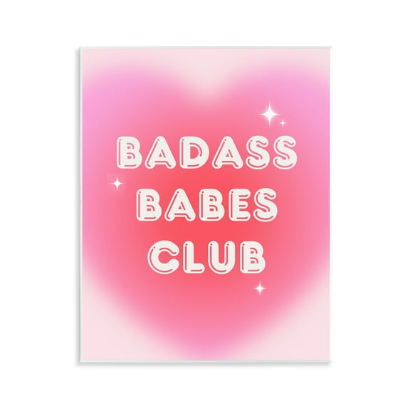 Stupell Industries Bad*ss Babes Club Text & Numbers Painting Unframed Art Print Wall Art, 11 x 14