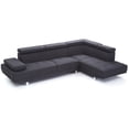thumbnail image 2 of Glory Furniture Riveredge Twill Fabric Sectional in Black, 2 of 7