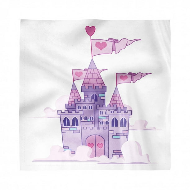 Castle Decorative Satin Napkins Set Of 4 Wonder Tale Princess In The Sky Hearts Chateau In Dreamy Cartoon Square Fabric Party Dinner Napkin 18 Pink Lavender By Ambesonne Walmart Com