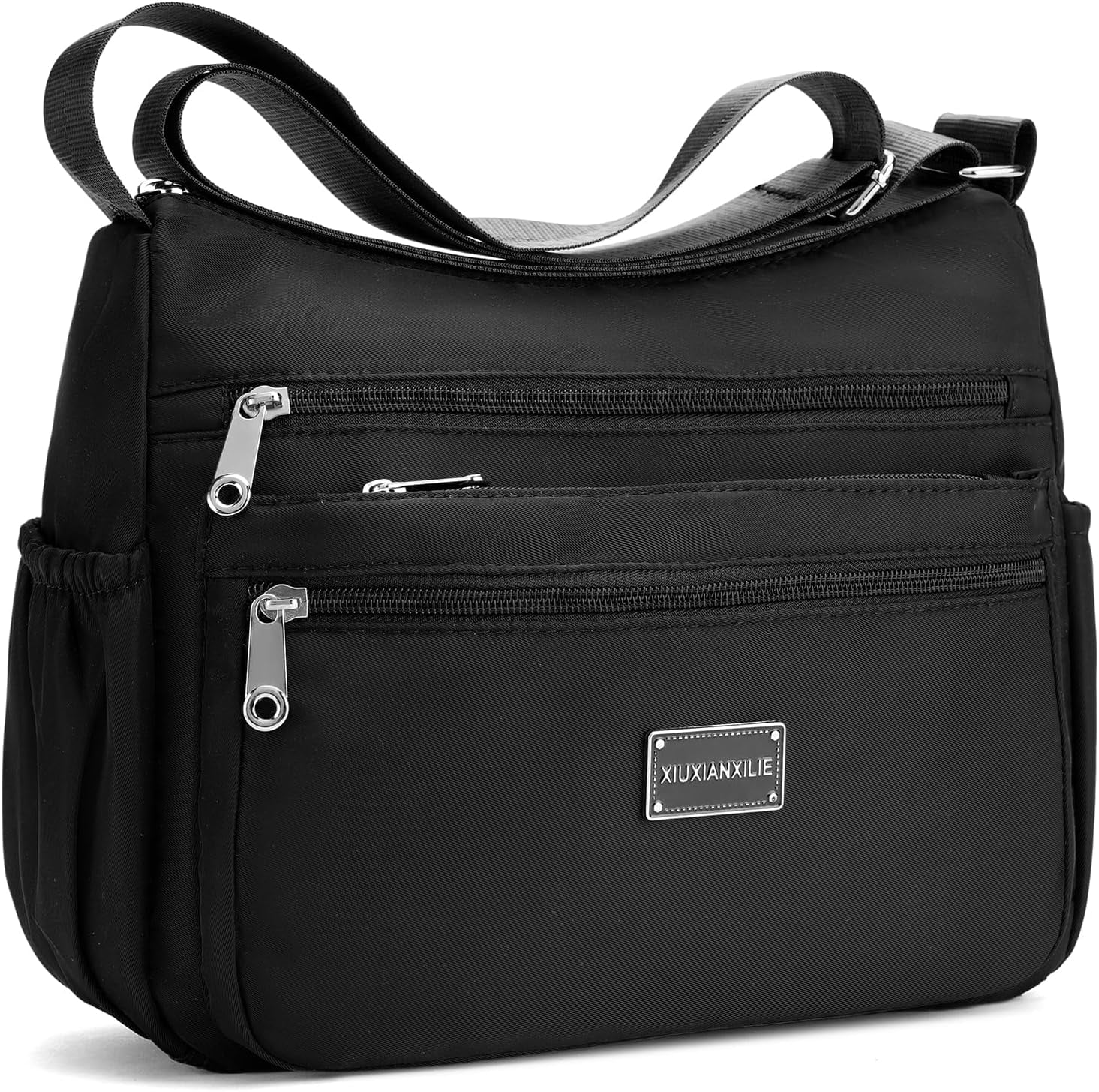 Crossbody Shoulder Bag for Women Handbag Purse, Large Nylon Tote with Adjustable Strap