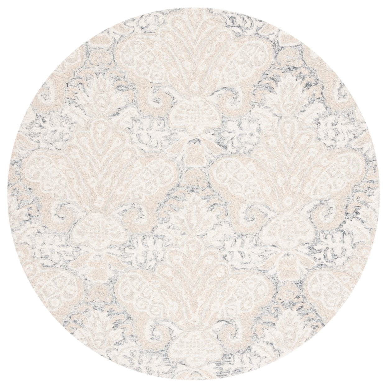 SAFAVIEH Micro-Loop Deziree Floral Runner Rug, Charcoal/Ivory, 2'3" x 5'