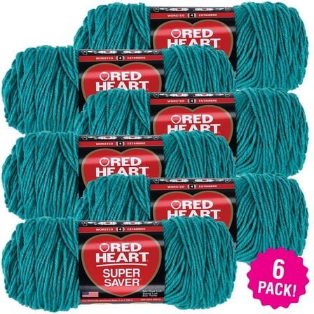 Multipack of 6 - Red Heart Super Saver Yarn-Jade