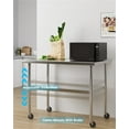 thumbnail image 4 of Stainless Steel Work Table with Shelf & Castor Wheels, Kitchen 2 Tiers Working Table, 4 of 6