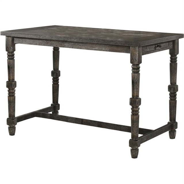 Best Master Furniture Eva 55" Wood Counter Height Dining Table in Gray