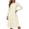 thumbnail image 6 of Omexry Cute Summer Dresses Women's Fashion And Leisure Splicing Long Sleeve Round Neck Loose And Comfortable Dress, 6 of 7