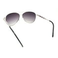 thumbnail image 4 of Womens Rhinestone Bling Heart Jewel Diva Metal Rim Pilot Sunglasses Silver - Smoke, 4 of 4