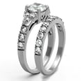 thumbnail image 4 of Luxe Jewelry Designs Set of 2 Stainless Steel Women's Wedding Rings with Round CZ Stone - Size 7, 4 of 4