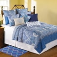 thumbnail image 4 of 26" x 26" Daphne Blue Damask Cotton Euro Pillow Sham, 4 of 5