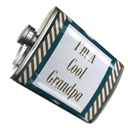 

NEONBLOND Flask I m A Cool Grandpa Father s Day Navy Blue and Army Green Border