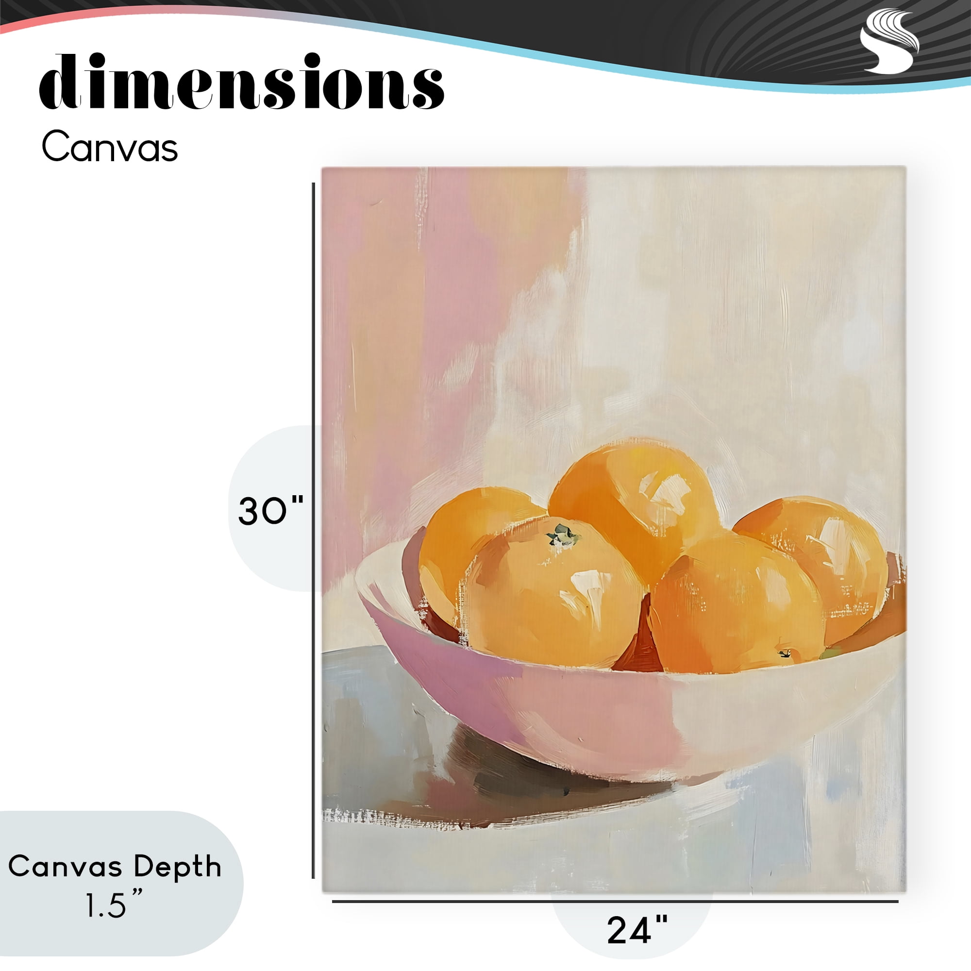 Stupell Industries Pastel Bowl of Oranges Canvas Wall Art, design by The Prints Vibe
