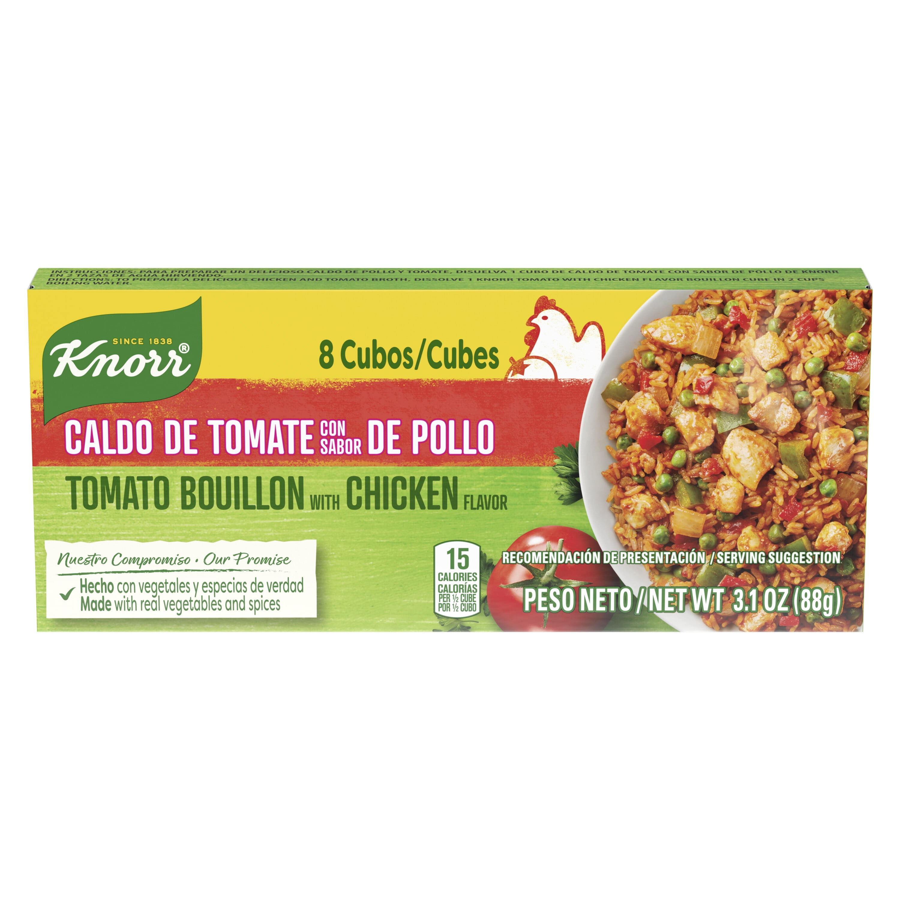 (24 pack) Knorr Tomato with Chicken Flavor Bouillon Cubes, 3.1 oz 8 Pack
