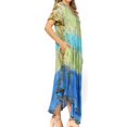 thumbnail image 4 of Sakkas Mika Ombre Floral Caftan Dress - Green - One Size, 4 of 5
