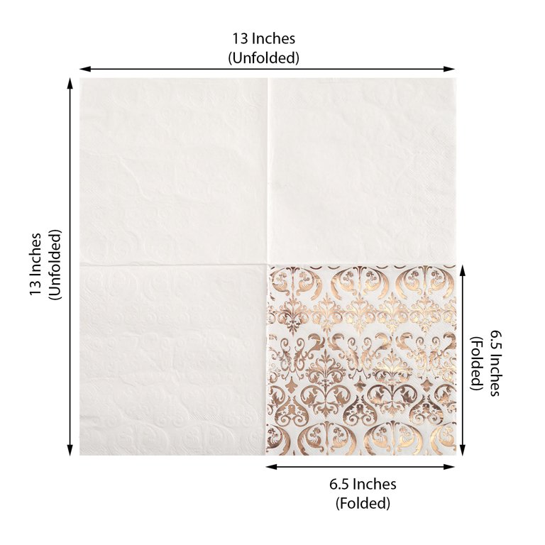 Rosy Gold - Metallic Foil - ITD 6x 6 5/Pkg – Decoupage Napkins.Com