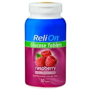 ReliOn Raspberry Glucose Tablets, 50 Ct
