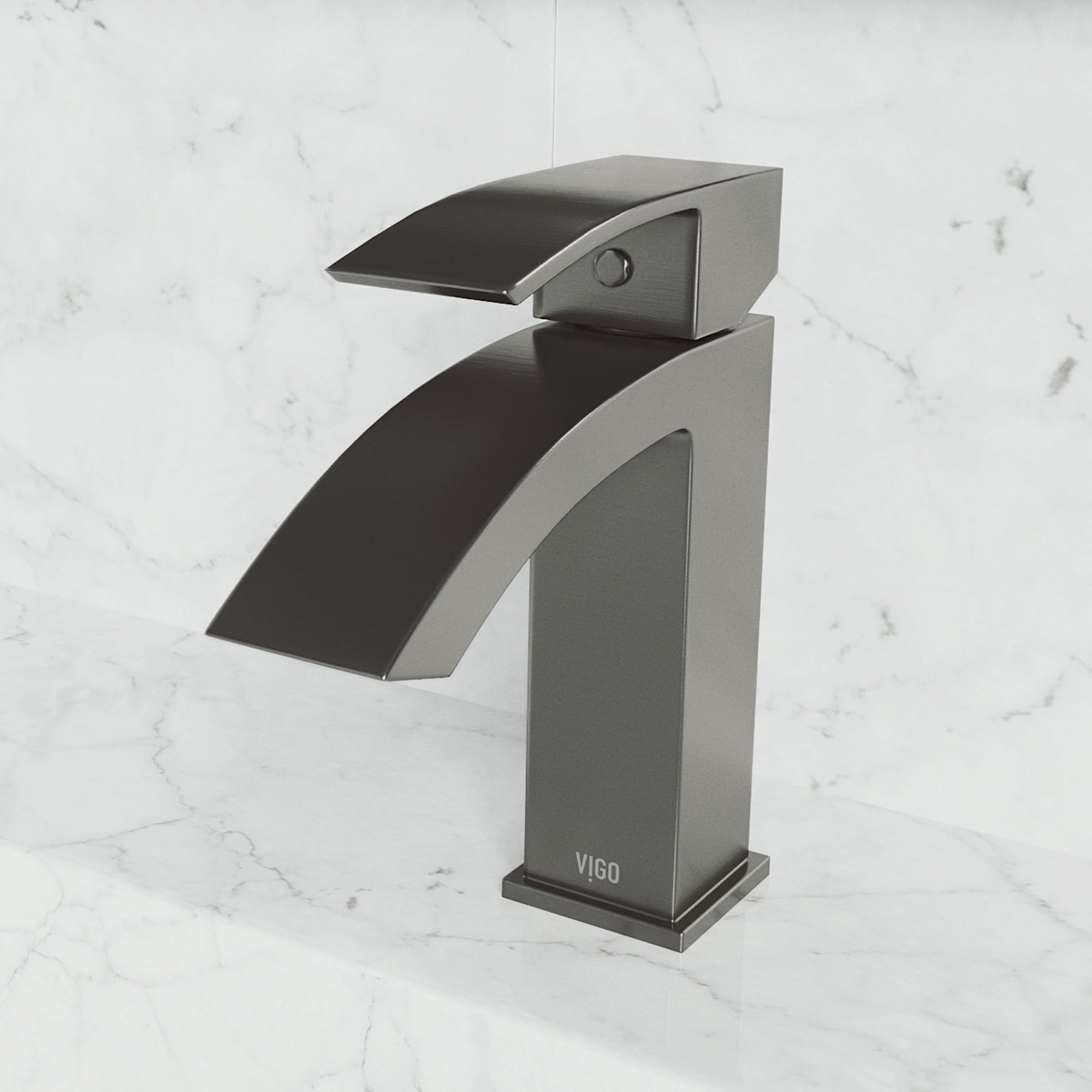 VIGO Satro Single Hole Bathroom Faucet in Graphite Black