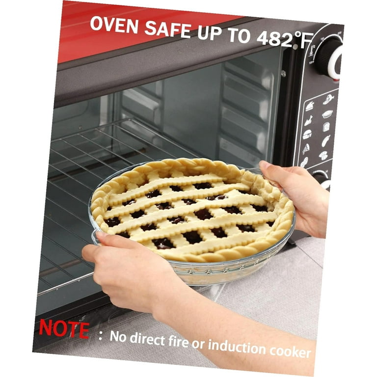 Hotbar Small Pie Plate Easy Grab 27oz Glass Pie Pan for 2-3 People