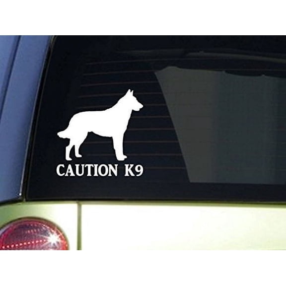 Malinois Caution K9 *I974* 6 inch belgian malinois Sticker decal