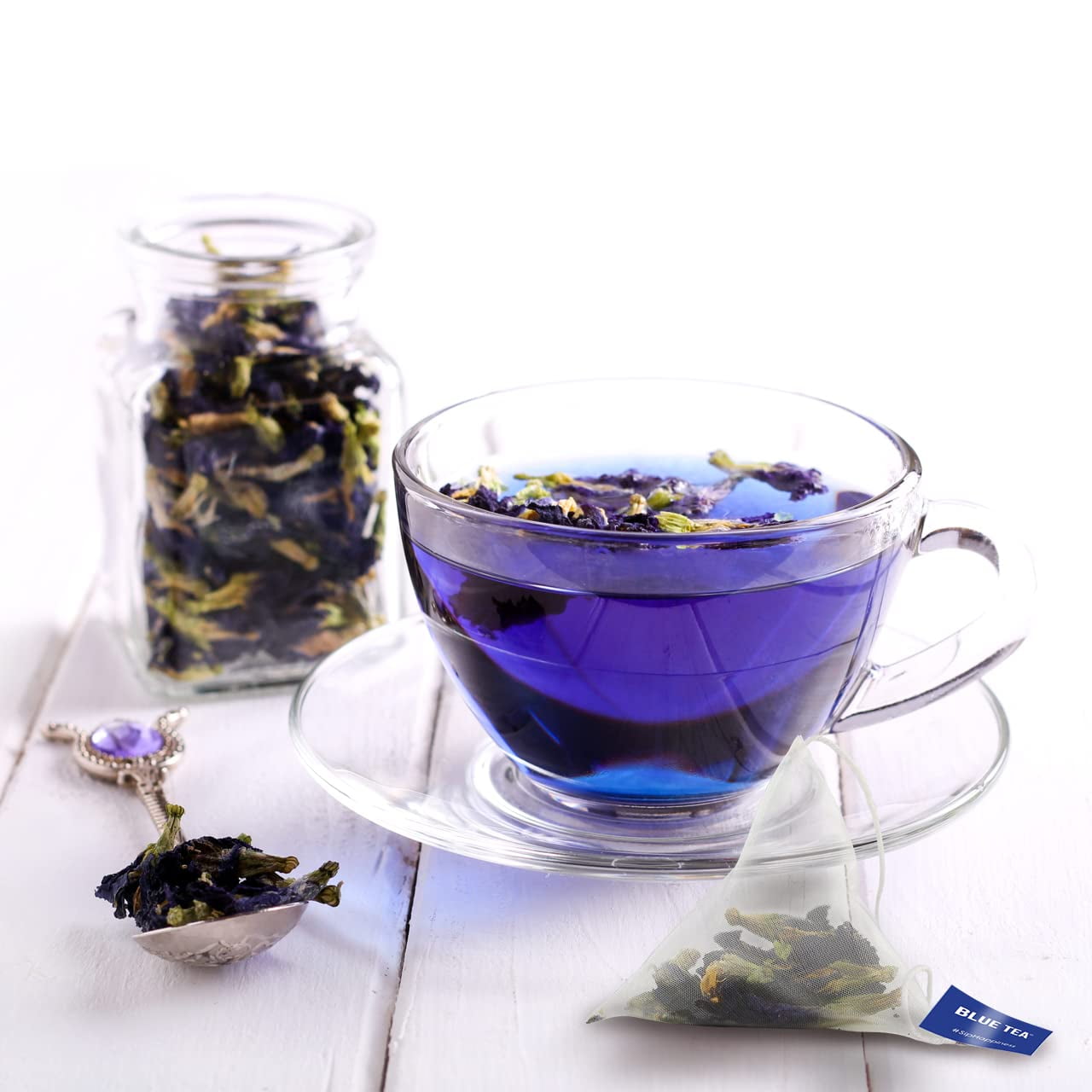 BLUE TEA - Butterfly Pea Flower Cardamom Herbal Tea - 10 Tea Bags || DETOX TEA || Natural Food Coloring, Iced Tea, Cocktails , Mocktails - Caffeine free - Non GMO - Premium Zipper - Walmart.com BLUE TEA - Butterfly Pea Flower Cardamom Herbal Tea - 10 Tea Bags || DETOX TEA || Natural Food Coloring, Iced Tea, Cocktails , Mocktails - Caffeine free - Non GMO - Premium Zipper - Walmart.com