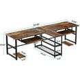 thumbnail image 7 of 94.5 inch Two Person Desk with Keyboard Tray, Extra Long Home Office Desk with Storage Shelves for Two People (Rustic Brown), 7 of 7