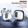 thumbnail image 2 of Durable Case for AirPods 4, HD Clear & Contrast Color Design Shockproof Cover for AirPods 4th Generation 2024 with Switch and Carabiner, 2 of 5
