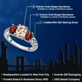 thumbnail image 2 of Gem Stone King 925 Sterling Silver Peach Morganite and Red Garnet Filigree Style 3 Stone Ring for Women (2.14 Cttw, Oval 8X6MM and 6X4MM) (Size 9), 2 of 6