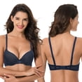 thumbnail image 3 of Curve Muse Womens Plus Size Perfect Shape Add 1 Cup Push Up Underwire Tshirt Bra-2PK-NAVY,PEACH-44DD, 3 of 7